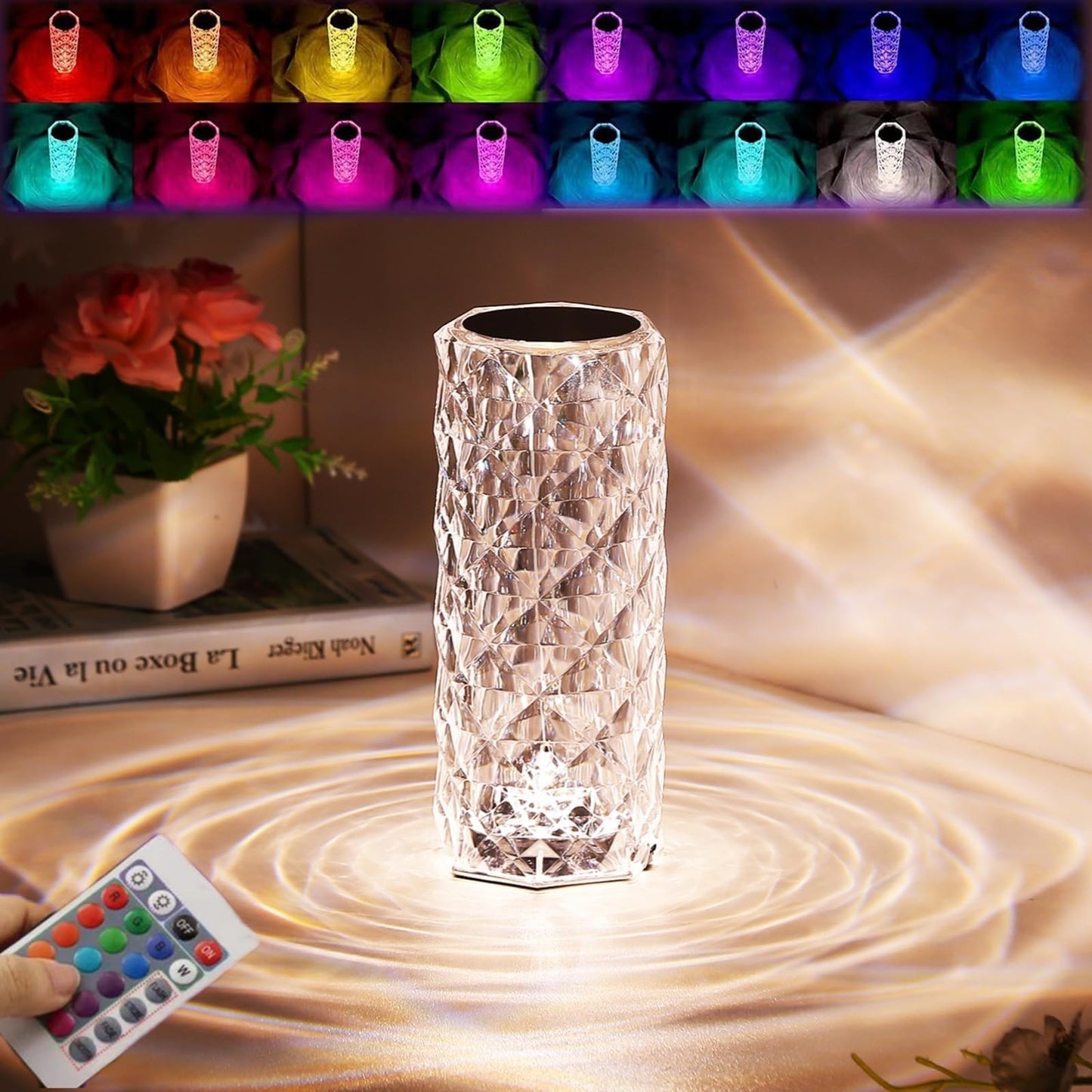 Crystal Rose Diamond Lamp