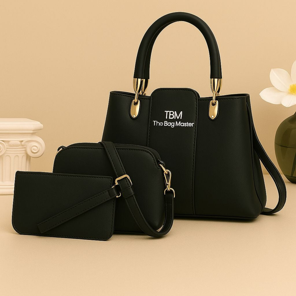 3 Pcs Premium Luxury Ladies Hand Bags