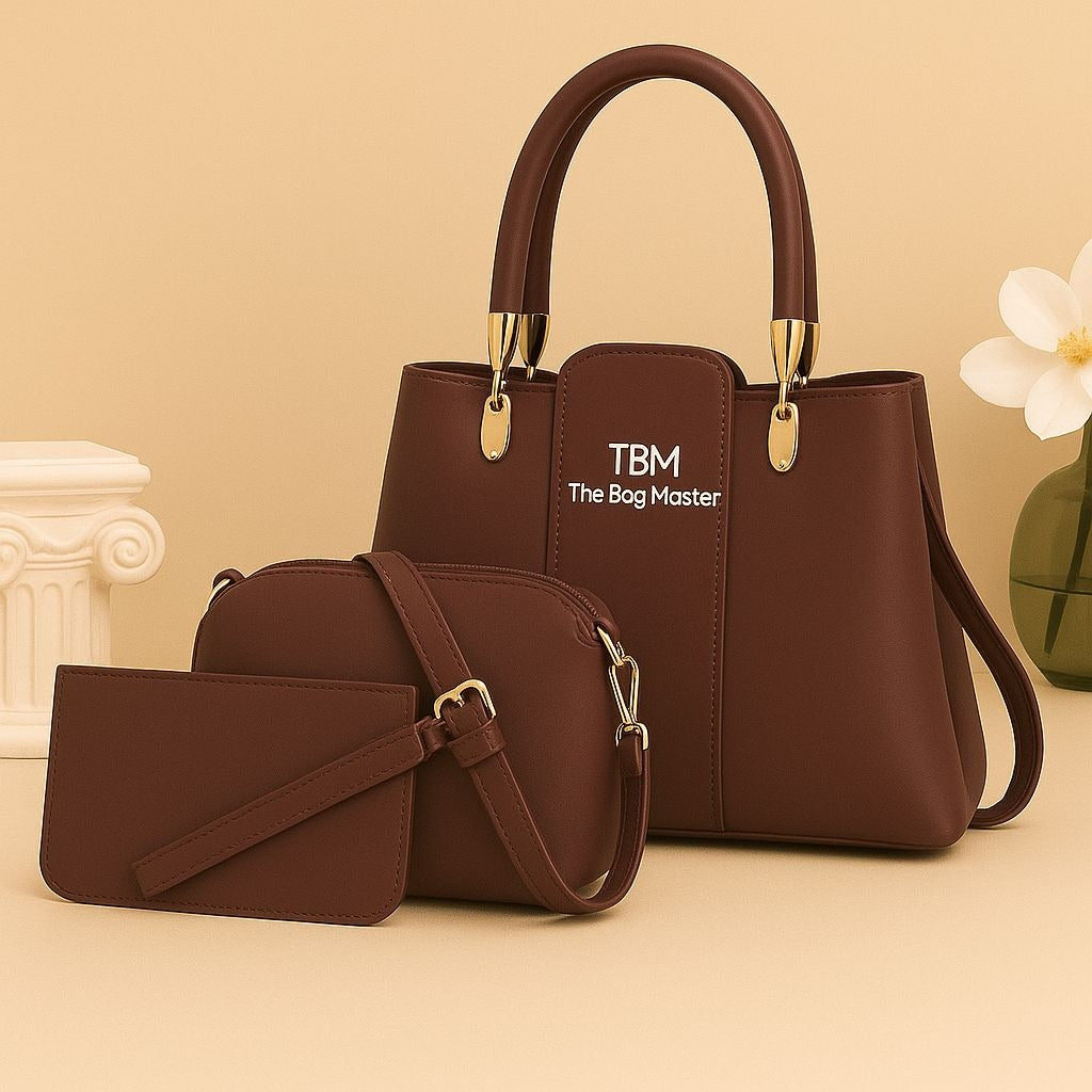 3 Pcs Premium Luxury Ladies Hand Bags