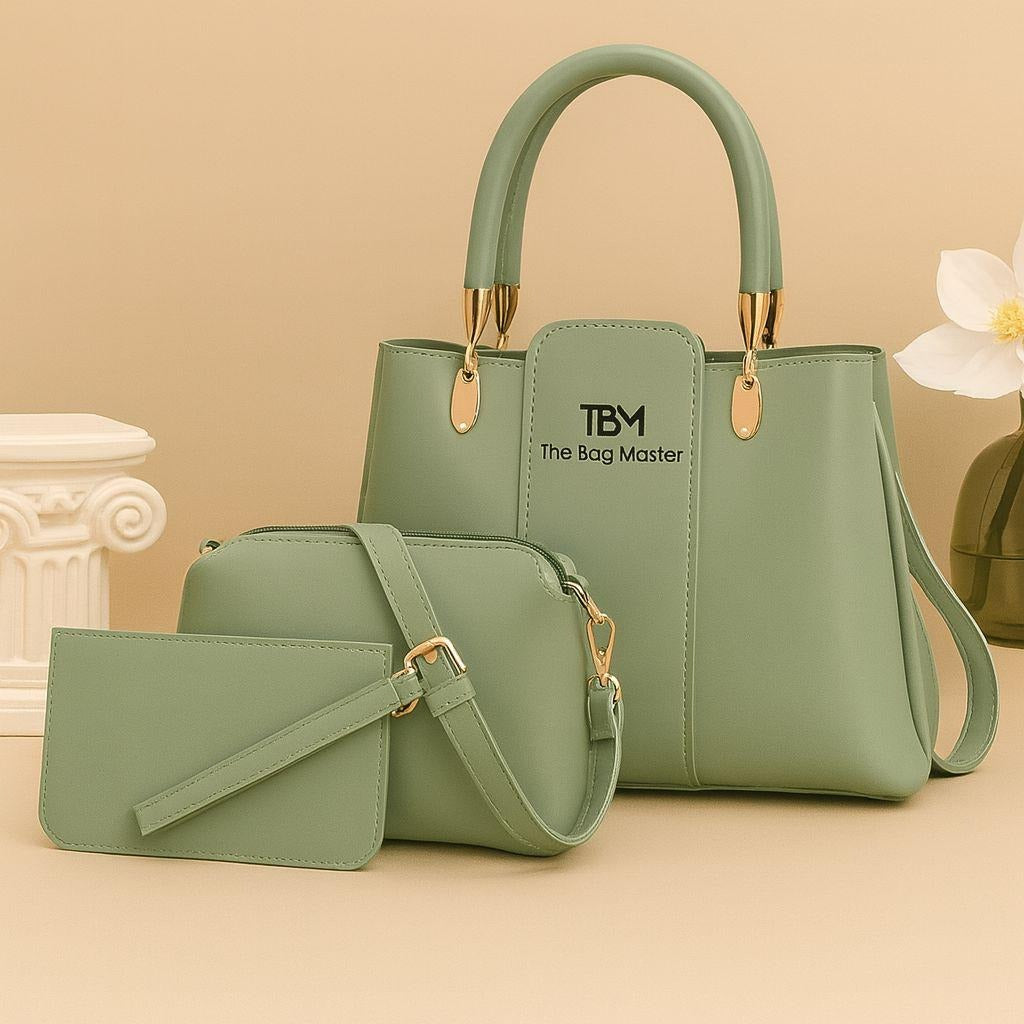 3 Pcs Premium Luxury Ladies Hand Bags
